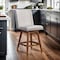 Armen Living Stancoste Swivel Counter Stool in Brown Oak Wood Finish with Beige Fabric 840254332157 - alternate 8